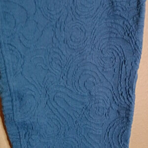 NUX High Waist Workout Ankle Leggings Blue Jacquard Design Made in USA Size M